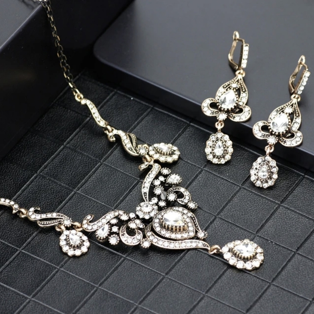Turkish Vintage LookingJewelrySet for Women,NEW,2PcsAntique,Wedding,HandmadeGift - Picture 8 of 15